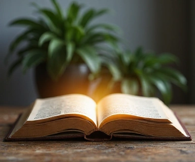 Open book with glowing pages